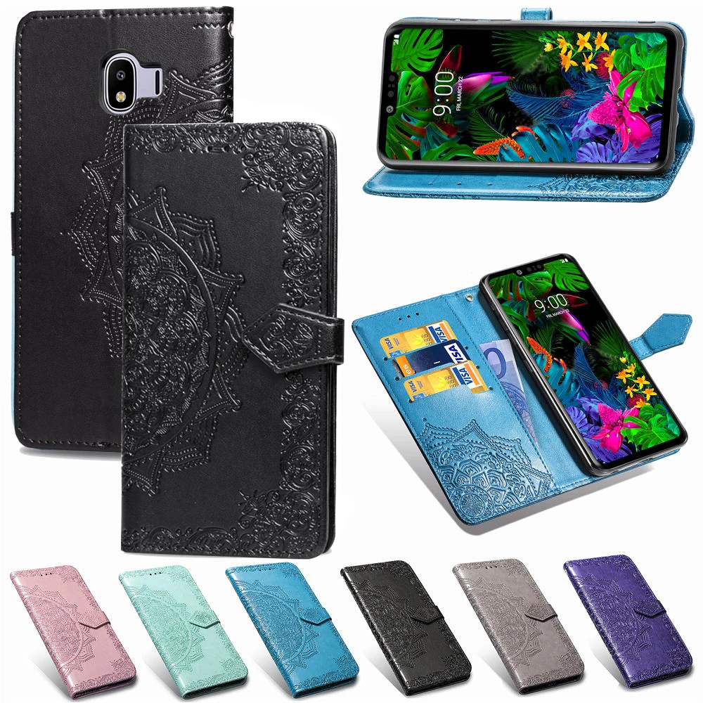 Кожаный чехол кошелек с откидной крышкой на 360 градусов для Samsung Galaxy J6 2018 GalaxyJ6 SM J600