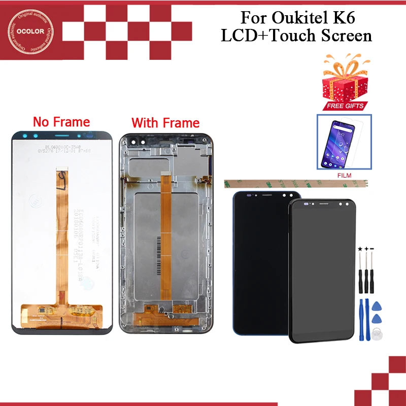 Цветной ЖК-дисплей и сенсорный экран для Oukitel K6 с рамкой 6 0 дюйма аксессуары