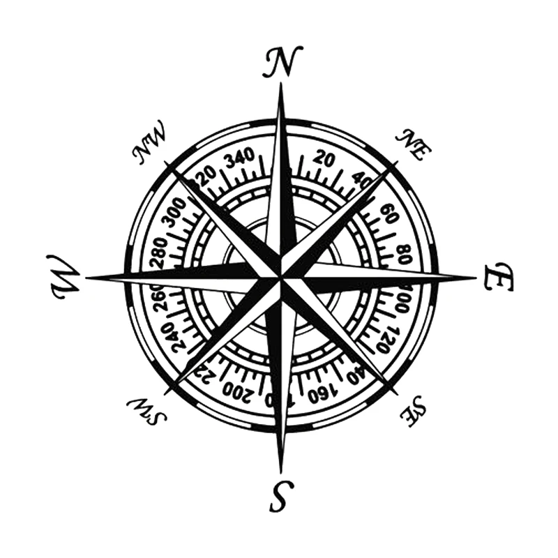 

Creative Decals NSWE Compass Nautical Navigate Vinyl Car-styling Decal Automobile Motorcycle Car Sticker,20cm*20cm