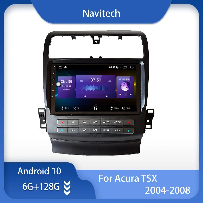 Внутренняя carplay Android 10 0 Восьмиядерный радио для acura TSX 2004 2005 2006 2007 2008 android авто GPS