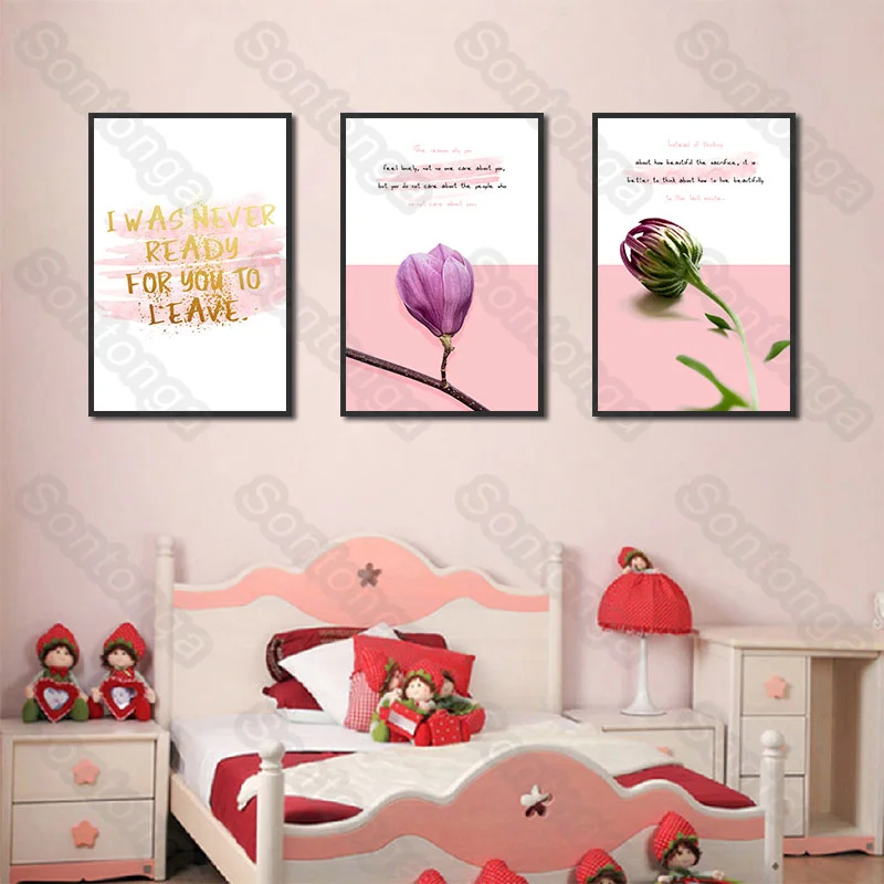 

Flower Color Home Decoration Canvas Letters Nordic Style Bedroom Bedside Painting Creative Modern Living Room Decorative