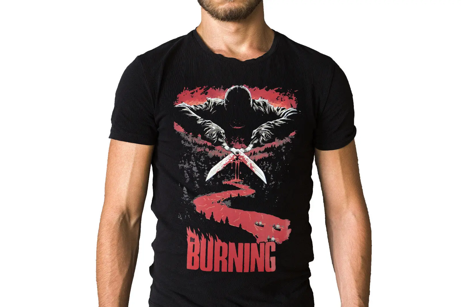 

2021 The Burning 1981 Film Poster T-Shirt Men Camiseta Fitness Hombre Men T Shirts Women Summer Tops Tees Summer