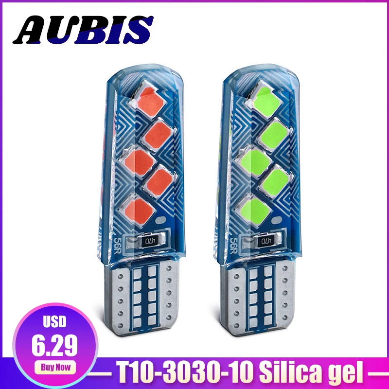 

10PCS Car lamps W5W 194 168 LED Lights T10 3030*10 SMD For Car Clearance Lights License Plate Lamp 12V 5W Diode