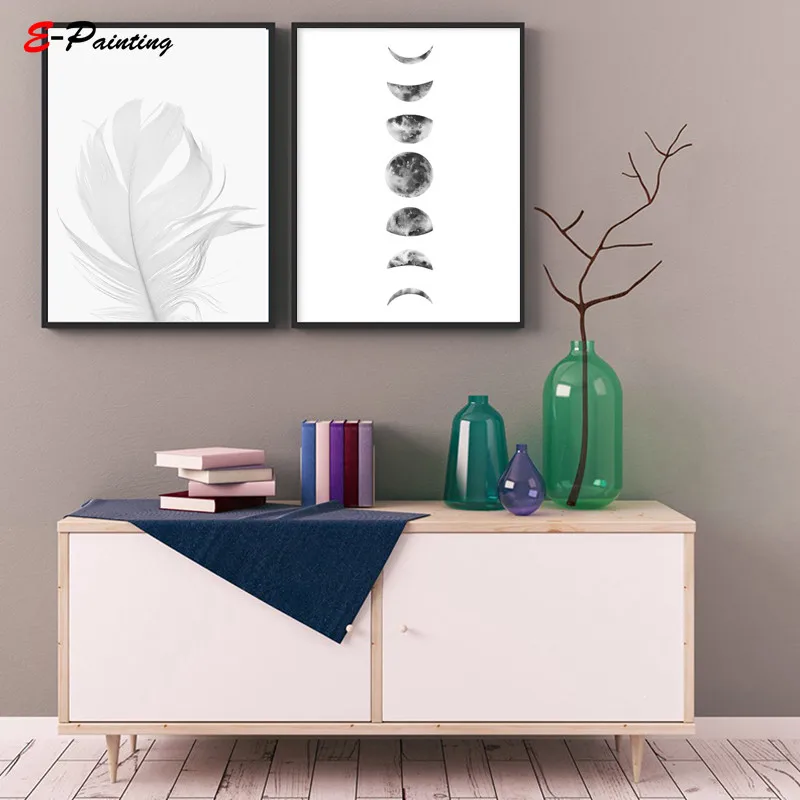 Современная Настенная живопись черно-белый холст с принтом архитектурная