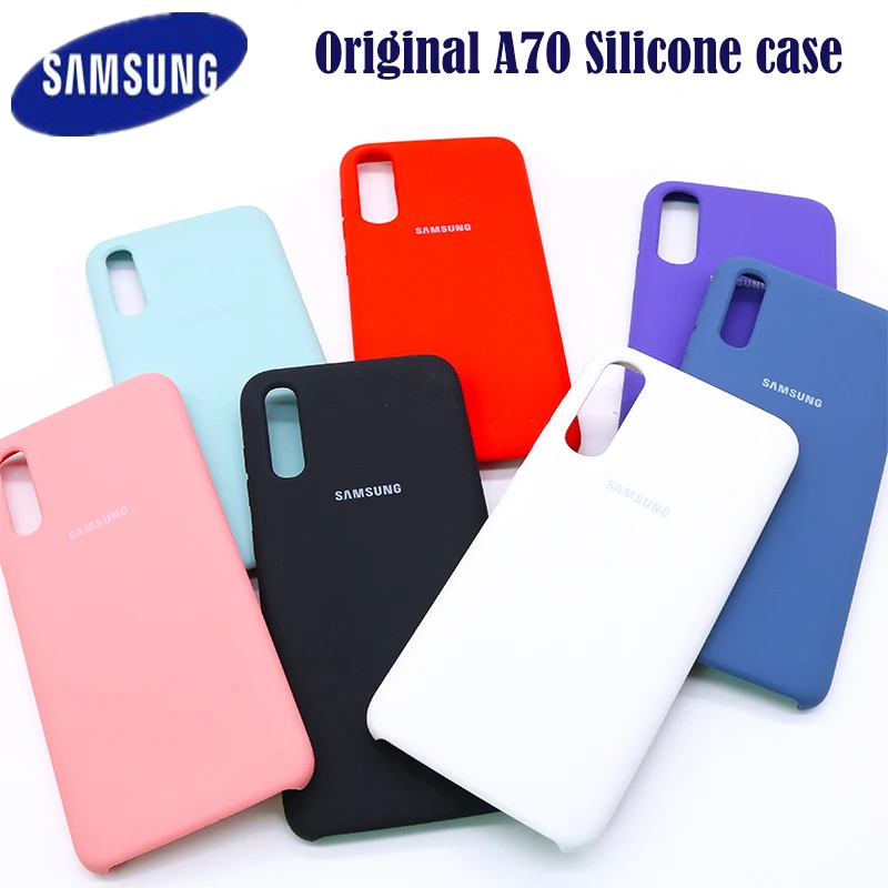 Оригинальный жидкий силиконовый чехол Samsung Galaxy A70 мягкий шелковистый накладка