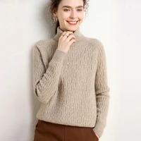 2021 winter new thick cashmere sweater women high lapel knitted sweater women bottoming shirt