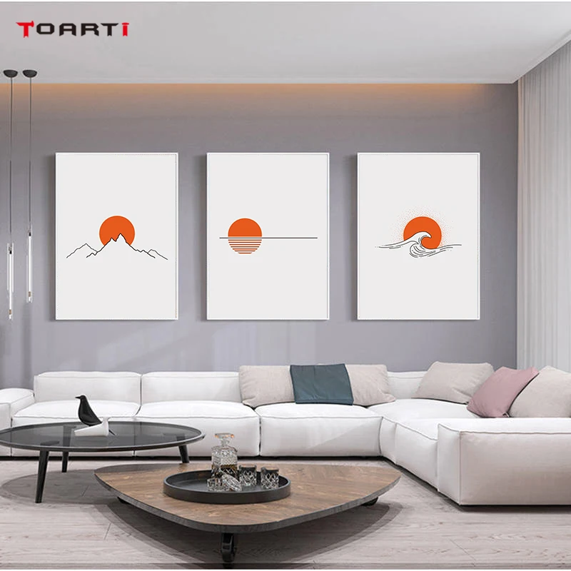 Натуральные принты с пейзажем постеры Картина на холсте восходом солнца картина