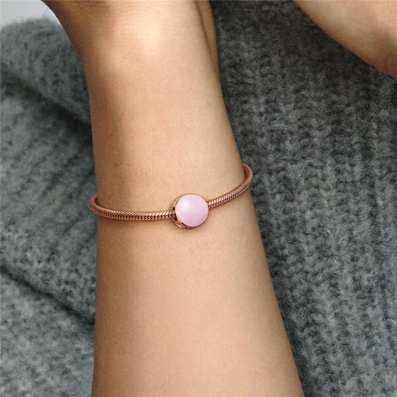 

2021New S925 Sterling Silver 2-color Heart Charm Fit Original 3mm Bracelet&Bangle For Women Birthday Fashion Jewelry Gift