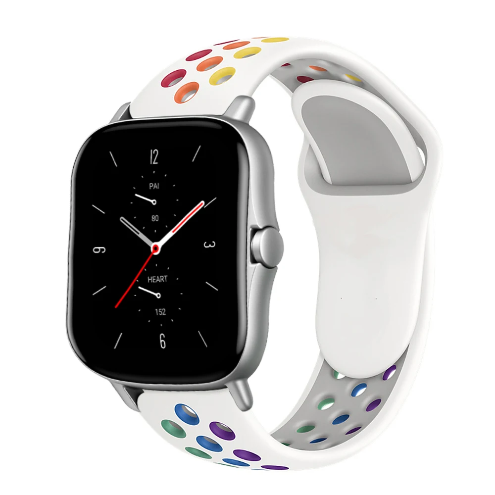 

20 мм/22 мм силиконовый ремешок для смарт-браслета Amazfit GTS/2/2e/GTS2 Mini/GTR 42 мм/47 мм/GTR2/2e/stratos 2/3 спортивные часы браслет Amazfit ремешок bip