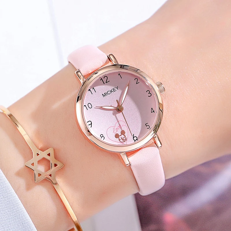 

Fashion Simple Child Small Style Mickey Watch Luminous Hands Women Quartz Watches Female Student Clock Girl Party Gift Teen Time