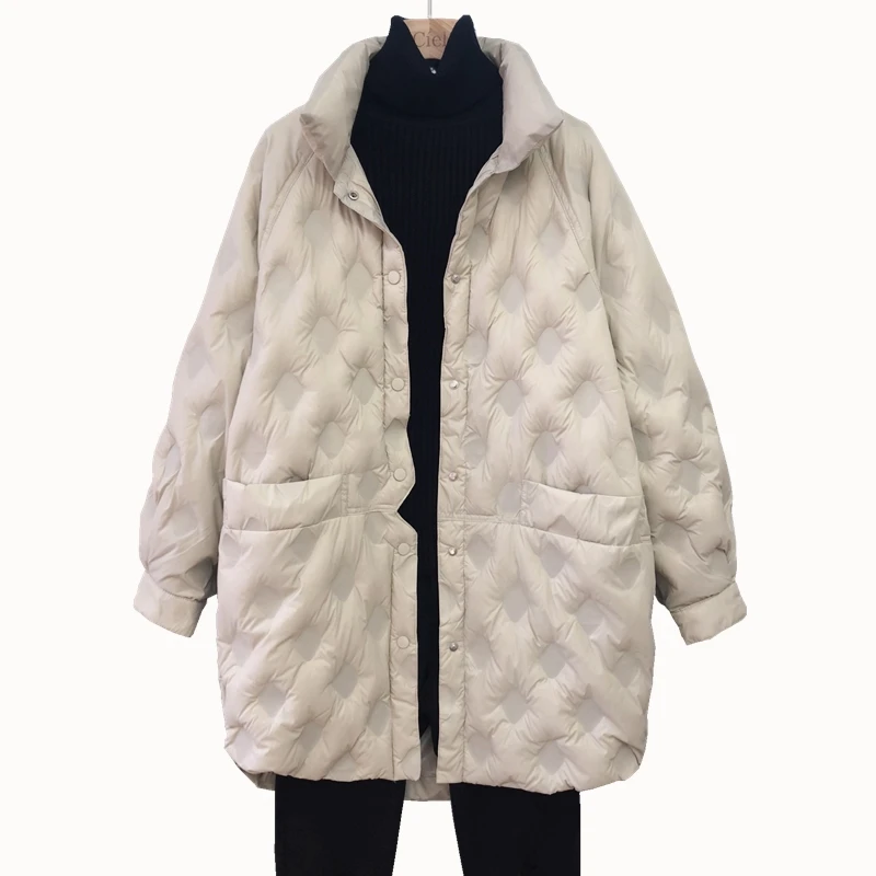 Janveny ультра легкая пуховая куртка для женщин длинные парки 2021 Женская свободная