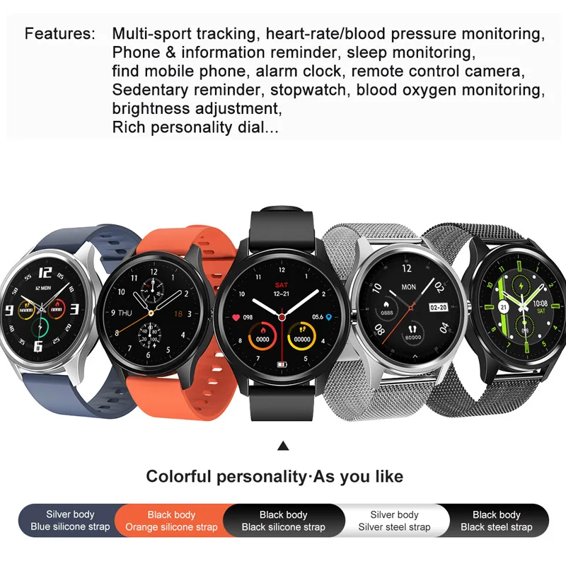 

NIYOQUE Smart Watch Men Fitness Tracker Blood Oxygen Pressure Measurement Sport Waterproof Women Clock Heart-Rate Smartwatch