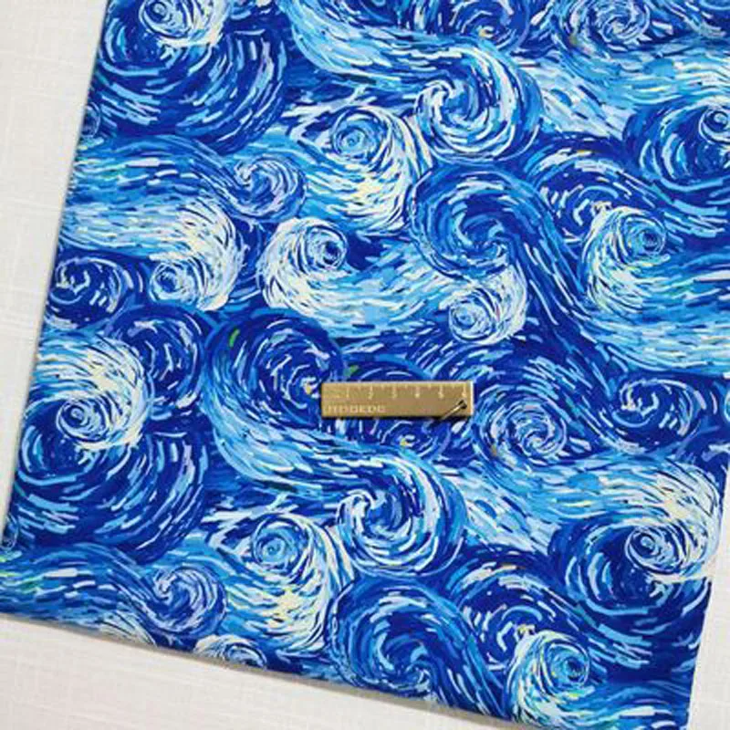 

Viaphil 100% Cotton Fabric Brand New Blue Cloud Dream Printed Sewing Cloth Dress Clothing Textile Tissue