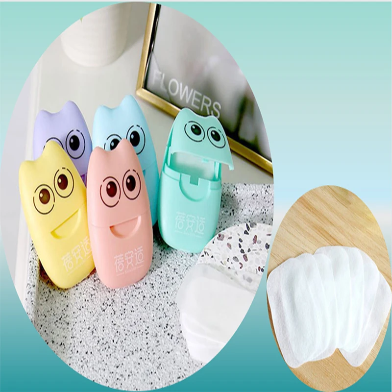 

20PCS/Box Disposable Soap Paper Clean Scented Slice Foaming Box Mini Paper Hand Soap Disinfecting Soap Paper Outdoor Travel Use