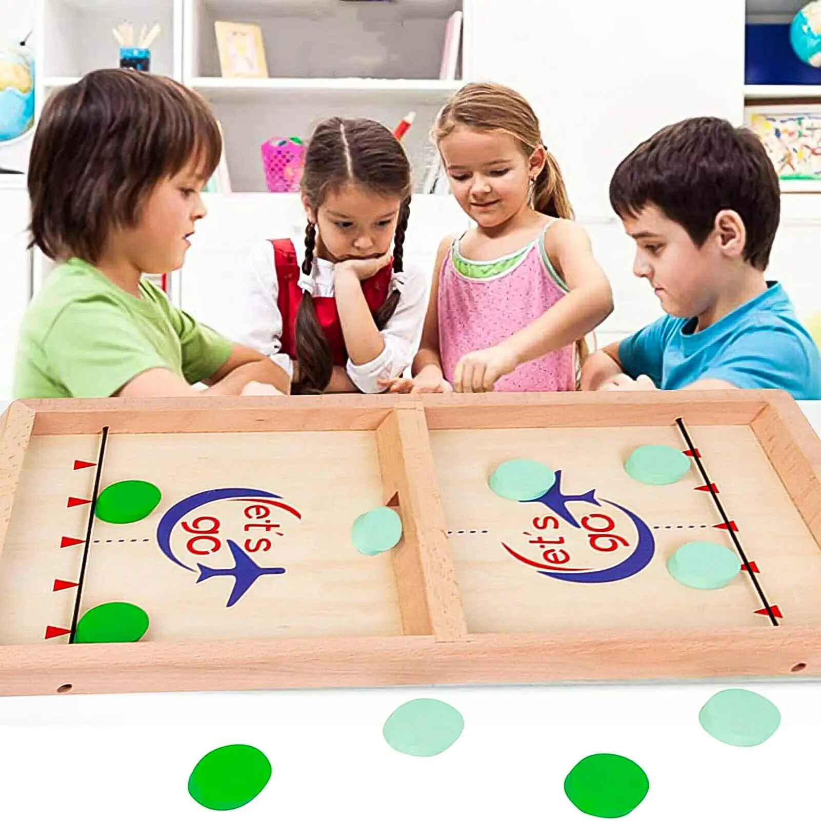 

Creative Wooden Catapults Bumper Chess Board Table Puzzle Toy Family Decompression Interactive Game Toys