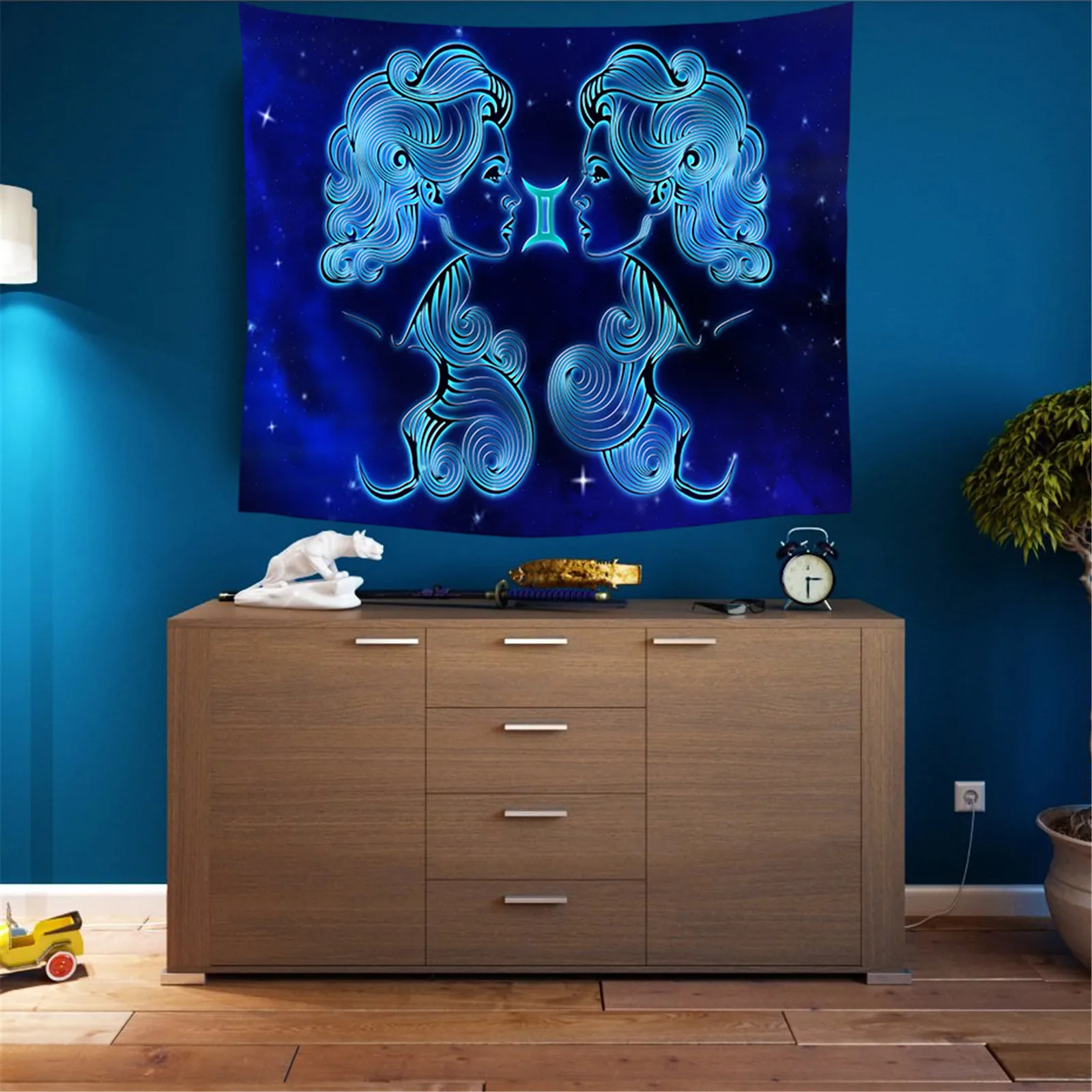 Созвездие овна Рак Скорпион узор Астрология гадание 3D гобелен настенный арт