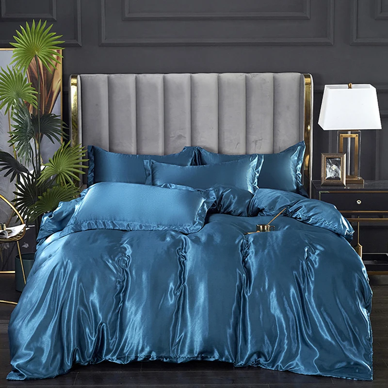 

High-end Satin Duvet Cover Queen Quilt Cover Full Twin King Size Quilt Cover 230*260 No Pillowcase Does Not Include Any Filler
