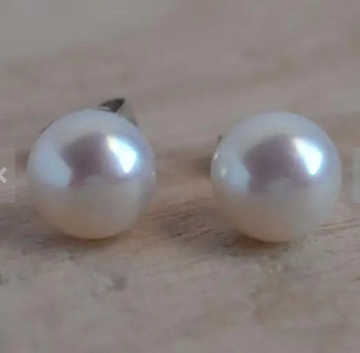 

Favorite Real Pearl Earrings AA 7.5-8MM White Natural Freshwater Pearl Earrings S925 Silver Stud Jewelry Charming Women Gift