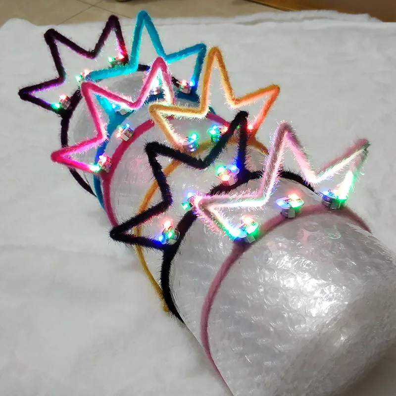 Светодиодная светящаяся головная повязка тиара корона светильник ободки для