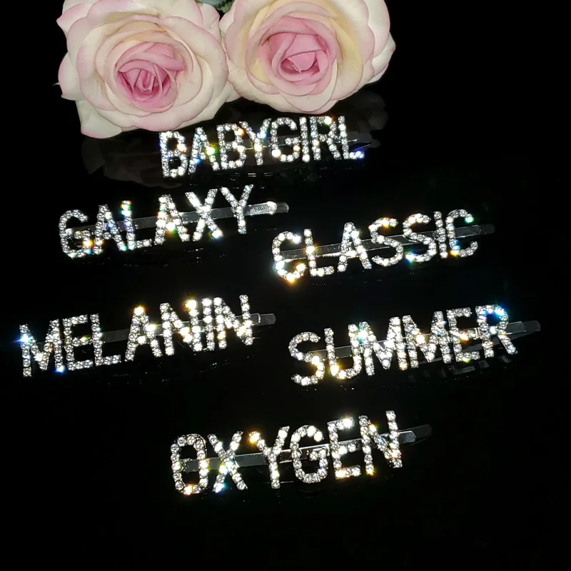 Хит продаж украшения для волос со стразами BABYGIRL GALAXY CLASSIC MELANIN SUMMER OXYGEN заколки с