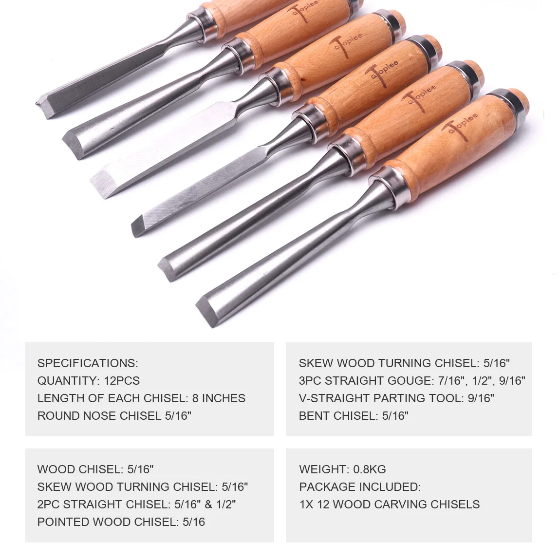 12 шт. резьба по дереву из легированной стали 8 дюймов | Инструменты