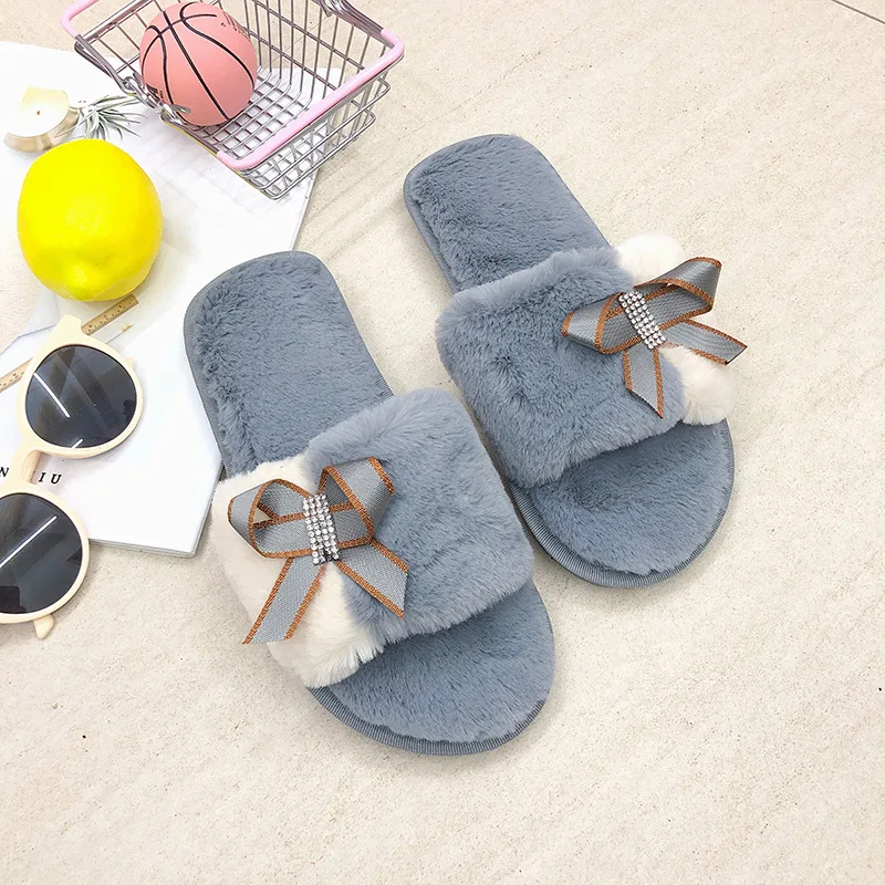 

Lovely Cartoons Fuzzy Women Winter Warm Slippers Memory Foam Cozy Non-SlipLiningHairy Floor Indoor Soft PlushOpen Toe