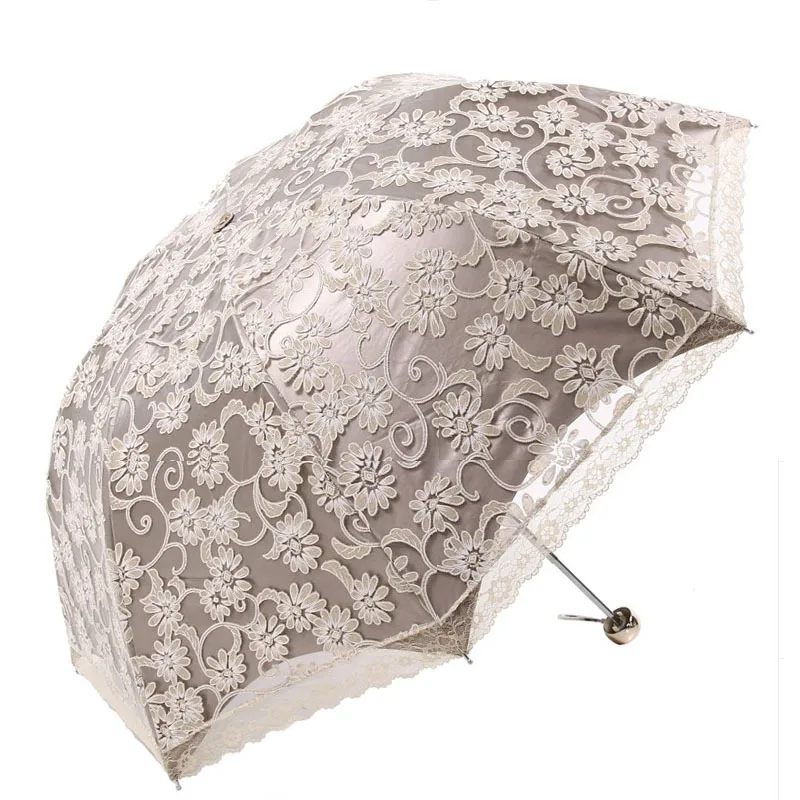 

Модный 5 цветов кружевной зонтик с цветами женский зонтик от солнца и дождя элегантный кружевной зонт принцессы Зонты Три складные зонты ...
