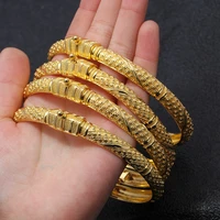 1 4 pieces queen shape dubai gold bangle jewelry for women girls 24k gold color ethiopian wedding bangles bracelet jewelry