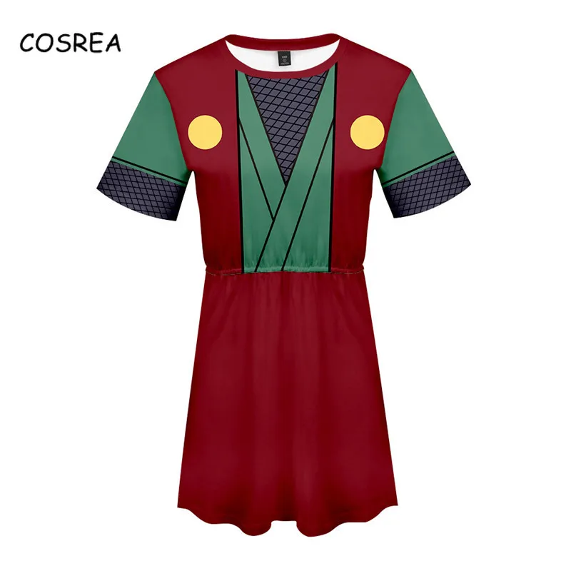 Платье-рубашка с коротким рукавом для косплея удзумаки футболка шорты Харуно