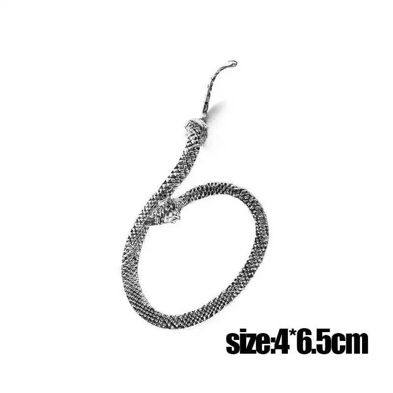 

Hot Firery Dragon Stud Earrings Punk Style Twining Snake Cuff Earrings For Women Hiphop Fashion Jewelry