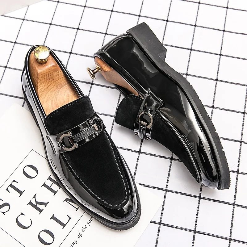 

DRESS SHOE MAN Mens Leather Dress Shoes Men Loafers Casual For Driving With Spikes Formal Bussiness Men's Moccasins
