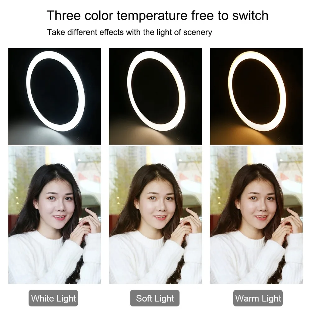 

26cm 10inch LED Selfie Ring Light Dimmable LED Ring Lamp Photo Video Camera Phone Light ringlight For Live YouTube Fill Light