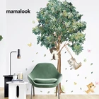 Наклейка на стену в виде кошки, растения, дерева, фон для детской комнаты, для детского сада, классной комнаты, коридора, водостойкие наклейки