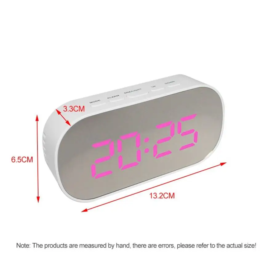 2020 новый многофункциональный светодиодный зеркальный будильник часы с кабелем