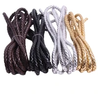 regelin 5meter 3456mm brown braided pu leather bracelet findings round leather cord string rope diy necklace bracelet making