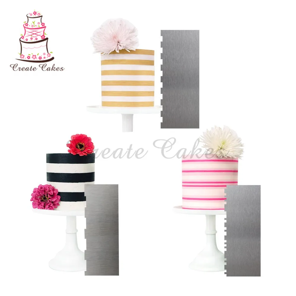 3 шт./компл. скребок для торта из нержавеющей стали гребень крем масла плавный