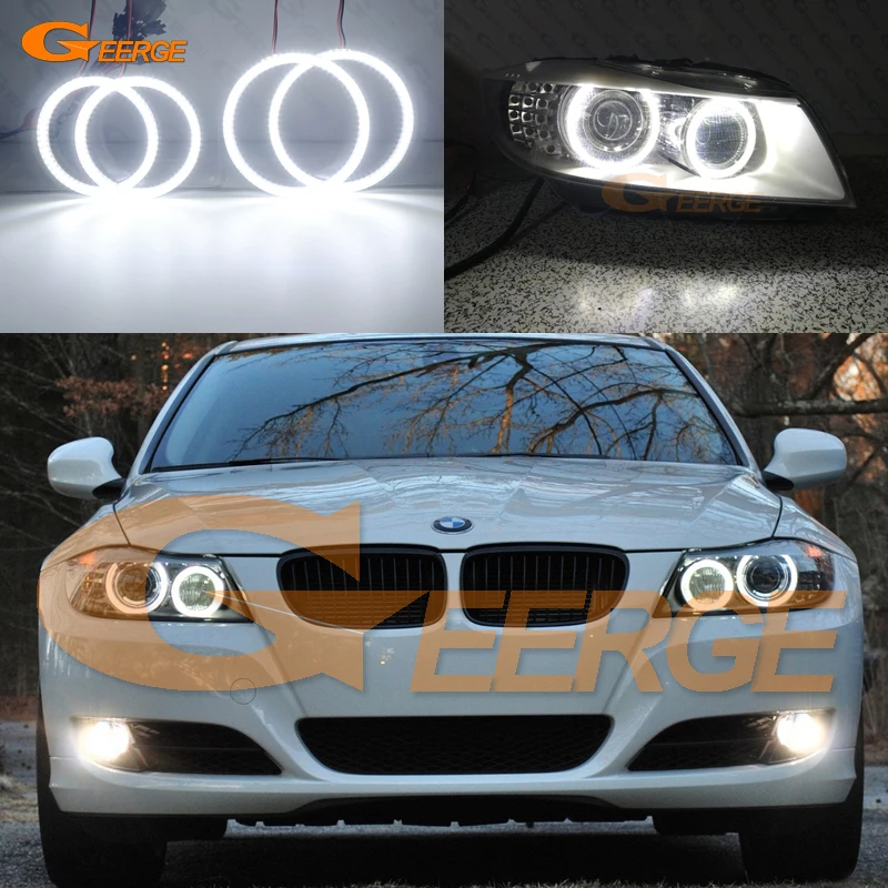For BMW 3 Series E90 E91 E92 E93 M3 xenon headlight Ultra bright SMD LED Angel Eyes halo rings kit Day Light Car styling | Автомобили и
