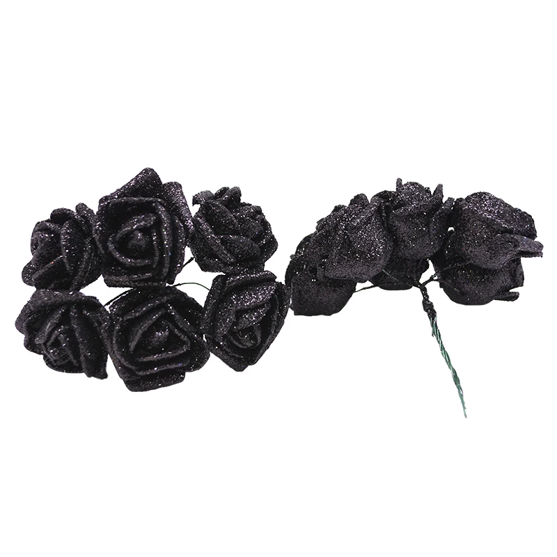 36 шт Блестящий розовый оранжевый Свадебный букет Искусственный цветок из пены