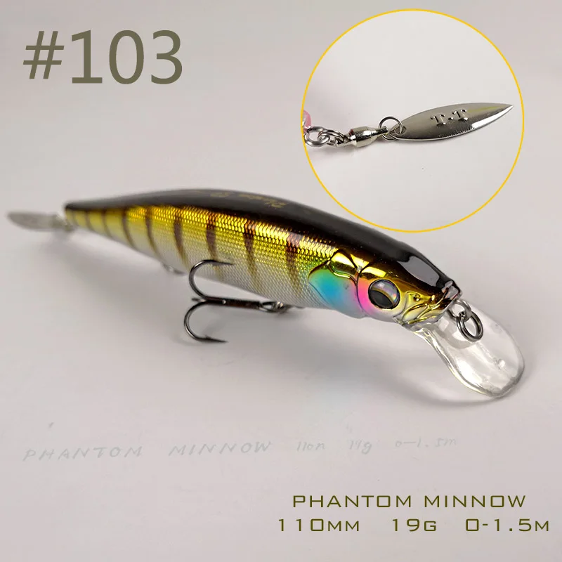 Новая приманка TH110 suspension Minnow 110 мм 19 г Джеркбейт качающийся, искусственный рыболовный Приманка для морской окуня форели окуня Щука приманка для рыбы суспендер воблер - Цвет: Color 103
