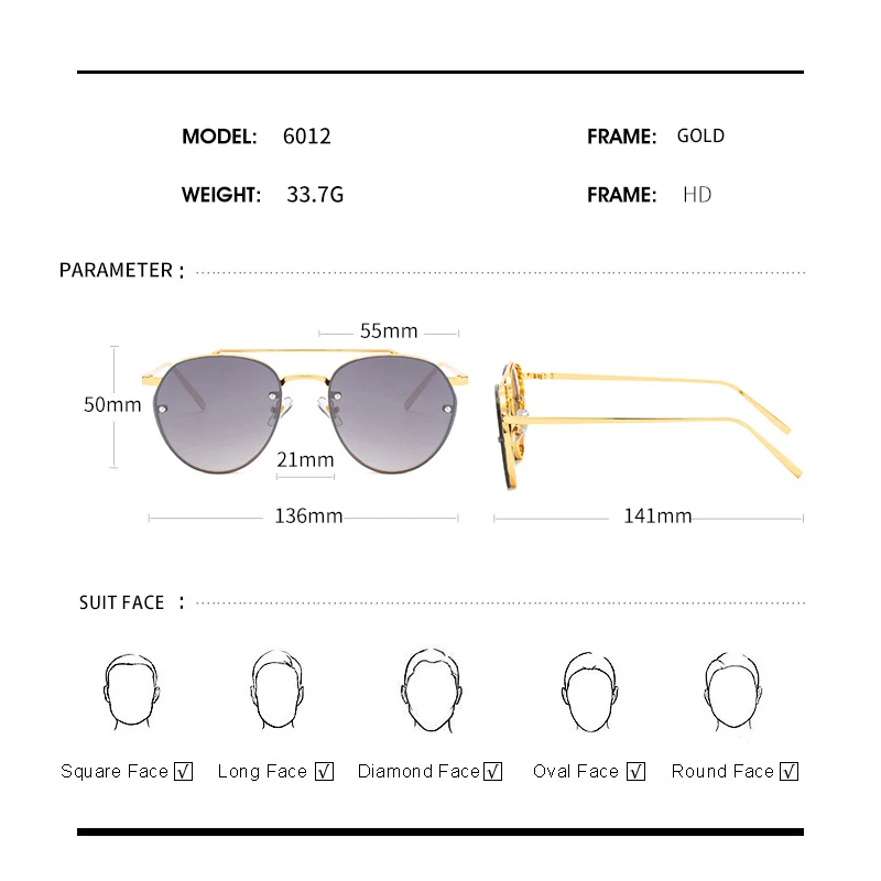 Летние женские солнцезащитные очки винтажные Ретро зеркальные металлические