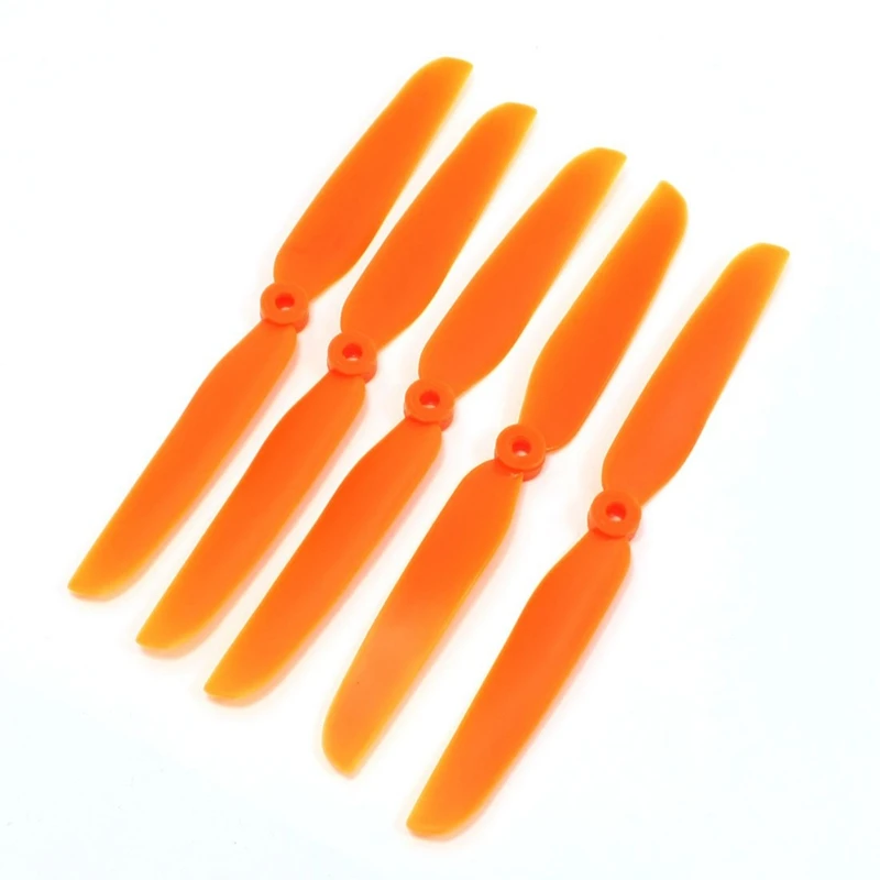 

5 Pcs 0.14" Dia Hole 6" Length 6030 Props Propellers Orange for RC Plane