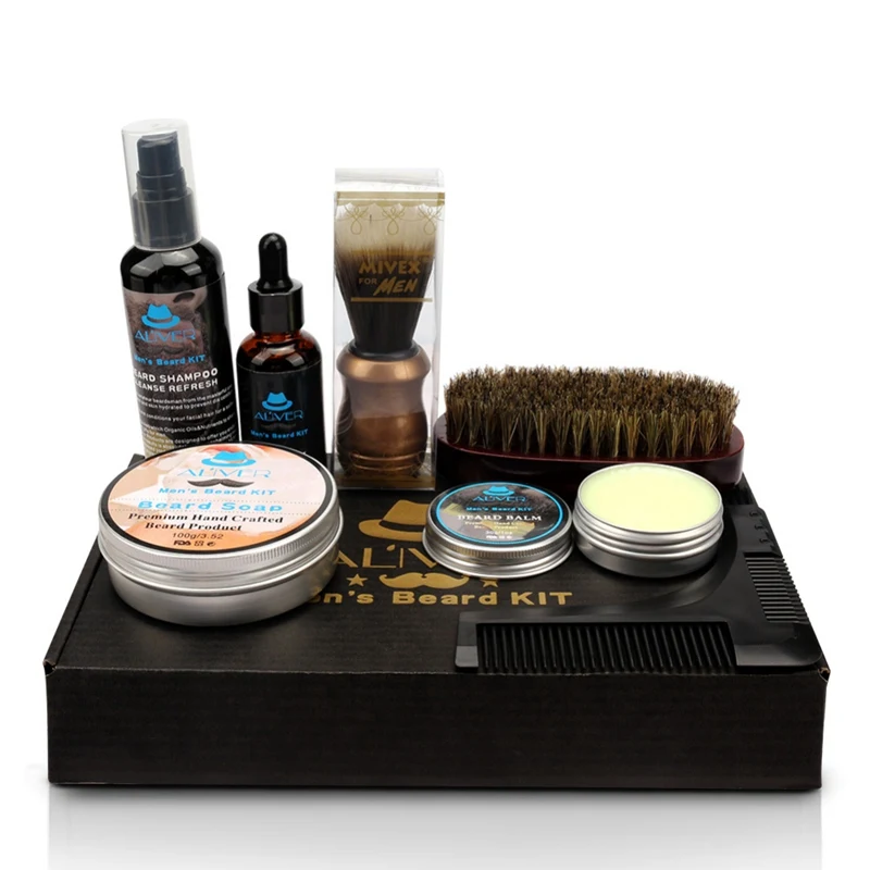 7-in-1 Beard Care Gift Kit For Men/Dad/Husband Grooming Professional Trimming Set | Красота и здоровье