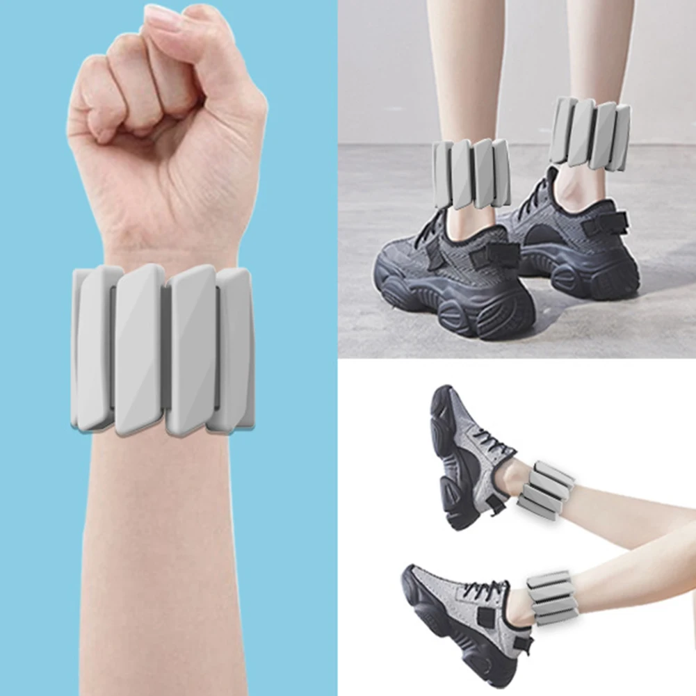 2Pcs Wrist & Ankle Weights Wearable Adjustable Weight Bracelet for Yoga Pilates Walking Aerobic Dance Fitness Equipment 3 Color
