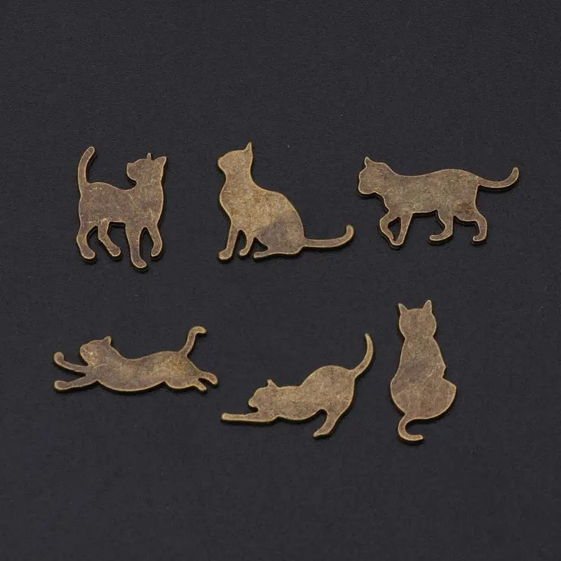 

50Pcs Mixed Naughty Cat Frame UV Resin Charm Bezel Setting Filler Jewelry Making