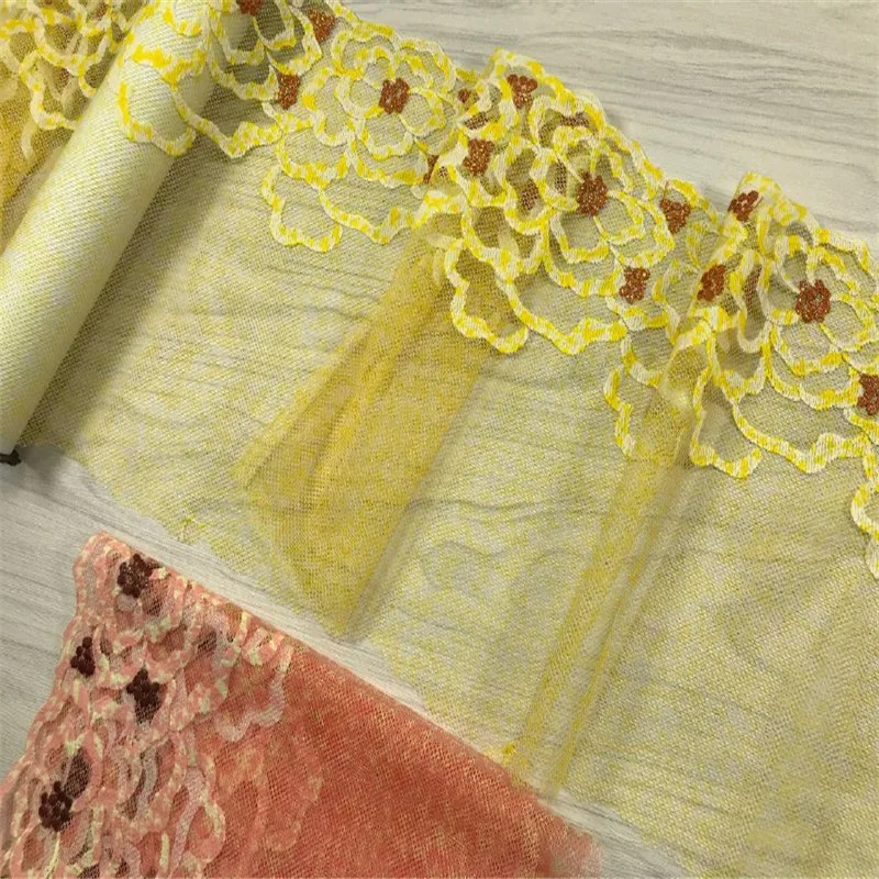 

(2M/Lot)Embroidery Lace Trim Printing Mesh Lace Lingerie Clothing Making Accessories Fabrics DIY Bra Dress Sewing Crafts