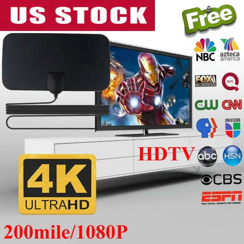 200 Миля Диапазон ТВ антенна цифровой HD Skylink 4K цифровая в помещении