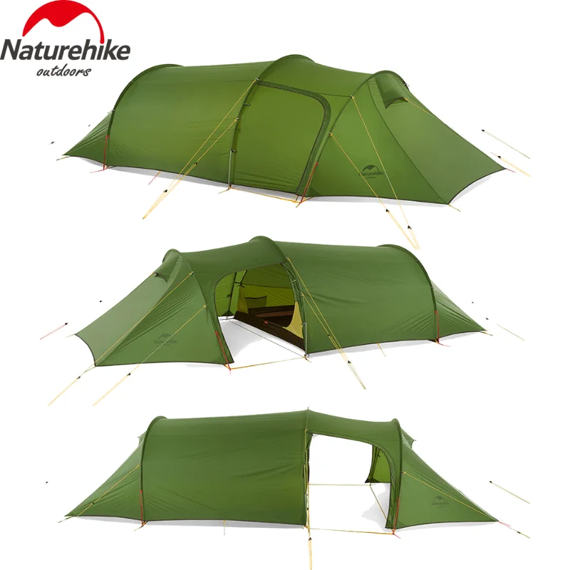 Туристическая палатка Nturehike Ультралегкая тоннель для отдыха на 3 4 человек одна