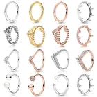 16 видов стилей Новинка 3 Цвет Корона любящее сердце серебряные Цвет женские кольца с настоящими Австрийскими кристаллами Свадебная вечеринка ювелирные изделия