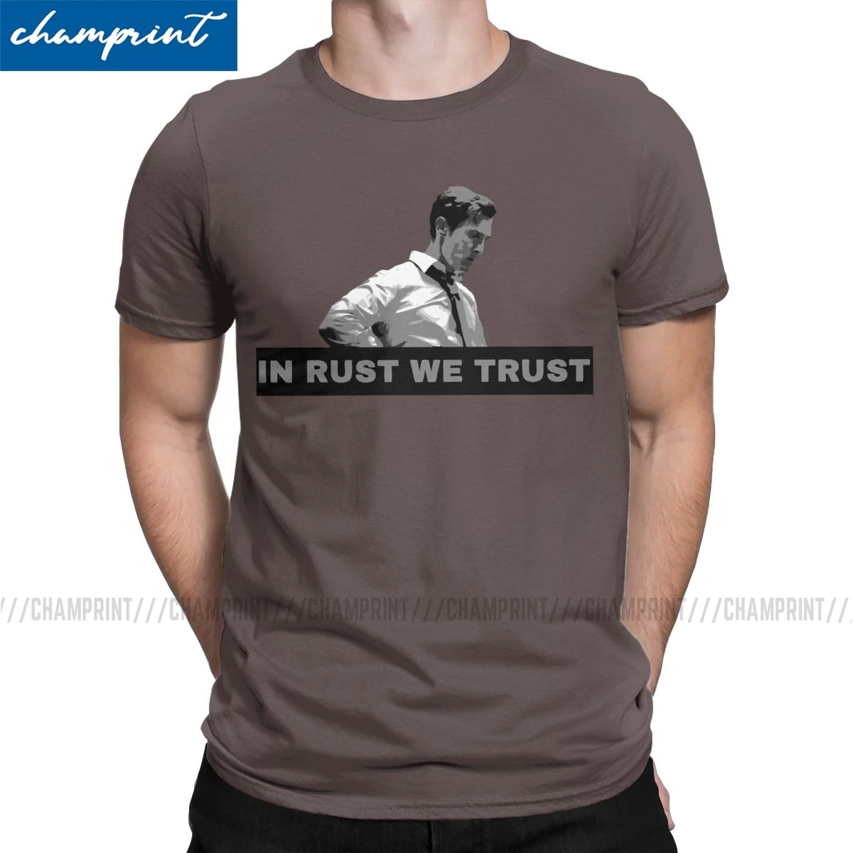 

Men's True Detective Rust - In Rust We Trust T Shirt Cohle Mcconaughey TV Series Tops Vintage Tees New Arrival T-Shirt