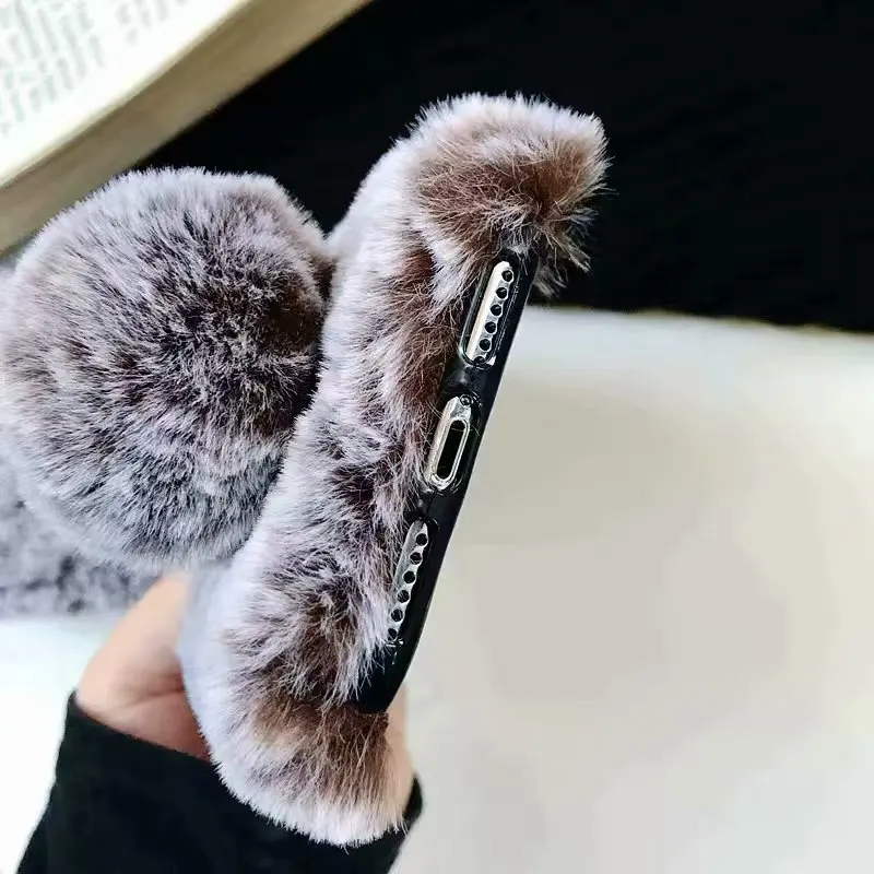 For iphone 13 12 Mini 11 Pro Max 5 5S SE Hairy Cute Rabbit Animal Phone Case iPhone XS MAX XR 6 6S 7 8 Plus Soft Cover | Мобильные